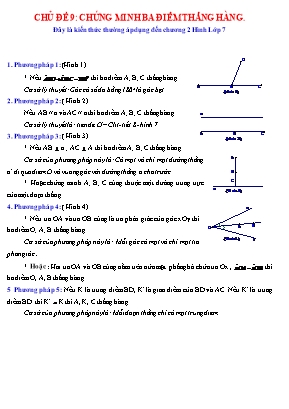 Chủ đề 9 Chứng minh ba điểm thẳng hàng - Hình học Lớp 7